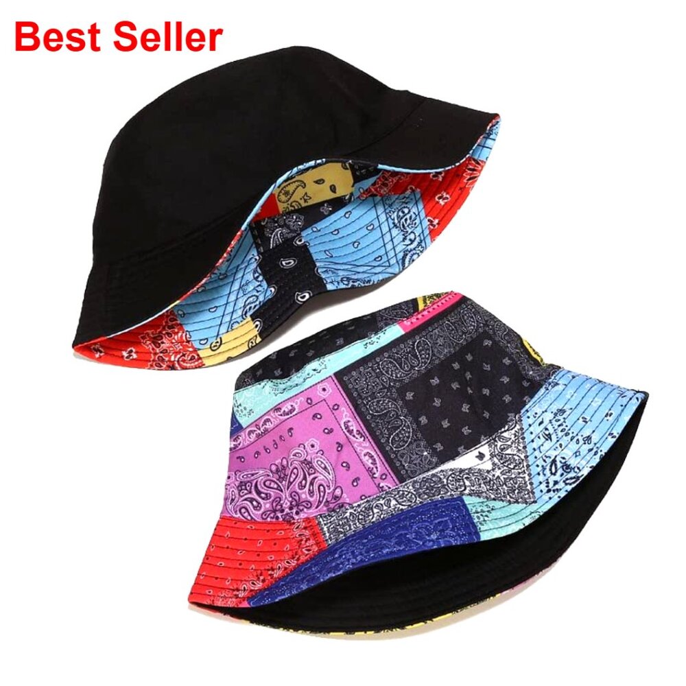 Packable Reversible Cotton Polyester Bucket Hat S… - image 2